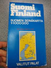 Suomi - Finland Suomen seinäkartta 1:1 000 000 - Valitut Palat