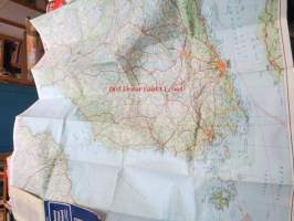 Etelä-Suomi, Syd-Finland, South-Finland -Viator maatiekartta, vägkarta, Road map, Strassenkarte