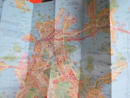 Helsinki Helsingfors 1981 opaskartta, guidekarta, tourist map, plan de la ville, Stadtplan, plan goroda