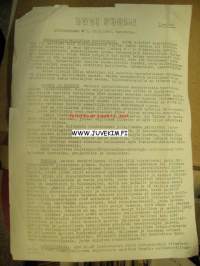 Uusi Suomi Uutiskatsaus nr 1, 15.3.1956 -Yleislakon 1956 aikainen lehti