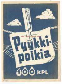 Pyykkipoikia 100 kpl -  tuote-etiketti