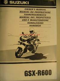 Suzuki GSX-R600 Owner´s manual käyttöohjekirja