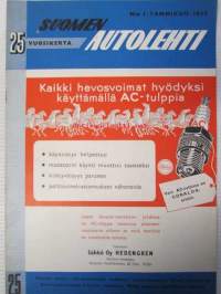 Suomen Autolehti 1957 nr 1 tammikuu, sis. mm. seur. artikkelit / kuvat / mainokset; Vendelin &amp; Knuutila 30-vuotias, katso sisältö kuvista tarkemmin.