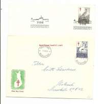 Tuberkuloosi 1.10.1962 FDC ja toinen 17.12.62