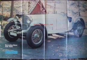 Mercedes Benz SSK 1929  - juliste 55x80 cm taiteltu A4 kokoon