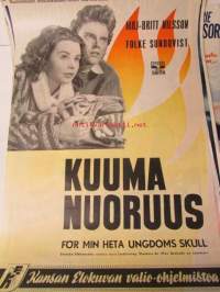 Kuuma nuoruus - För min heta ungdoms skull, pääosissa Maj-Britt Nilsson, Folke Sundqvist -elokuvajuliste