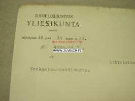 Suojeluskuntain Yliesikunta 19.12.1922 -asiakirja