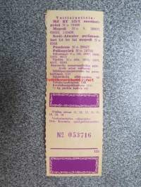 Moottoriarpa 25 mk - voittoina mm. MZ RT 125/2 -arpalippu nr 053716