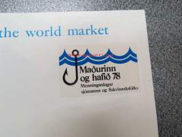 Icelandic fish products -esite, jossa kuvattuna tyypillisiä saaliskaloja ja niistä tehtyjä ruokia, englanninkielinen