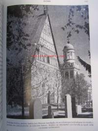 Meidän Maa, Suomi sanoin ja kuvin, kohokuvioitu kokonahkainen (punainen) loistosidos - painettu numeroituna 1600 kappaletta Turun Chromopaperitehdas Oy:n