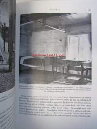 Meidän Maa, Suomi sanoin ja kuvin, kohokuvioitu kokonahkainen (punainen) loistosidos - painettu numeroituna 1600 kappaletta Turun Chromopaperitehdas Oy:n