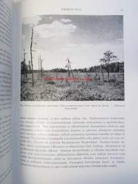 Meidän Maa, Suomi sanoin ja kuvin, kohokuvioitu kokonahkainen (punainen) loistosidos - painettu numeroituna 1600 kappaletta Turun Chromopaperitehdas Oy:n