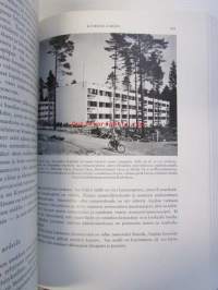 Meidän Maa, Suomi sanoin ja kuvin, kohokuvioitu kokonahkainen (punainen) loistosidos - painettu numeroituna 1600 kappaletta Turun Chromopaperitehdas Oy:n