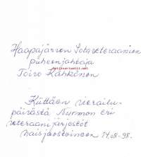 Sen verran Nurmoosta - Nurmolaisia juttuja ja sanontoja, 1990.