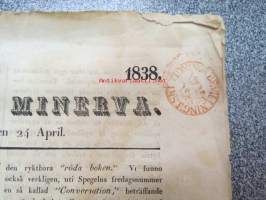 Svenska Minerva 1838 nr 49, 24.4.1838 -lehtipostitusleimattu