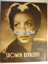 Suomen Kuvalehti 1943 nr 12, kansikuva Helena Kara, mottimestarit vierailulla pääkaupungissa (Impi Ahonen, Arvo Reijola, Pentti Ikävalko, Arvo Hirvonen), Pekka