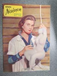 Uusi Nainen 1958 nr 2, sis. mm. seur. artikkelit, Myrsky vesilasissa - Helsingin naispuoliset postinkantajat, Kevätmuotia, Pulmia ja perinteitä tulevaisuuden