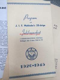 Makkabé 1945 nr 1, 2-3, 4-5 - 1946 1-2, &quot;J.I.F Makkabé 1920-1945 historiikki -yhteissidos (Judiska Idrottsförening Makkabé)