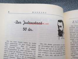 Makkabé 1945 nr 1, 2-3, 4-5 - 1946 1-2, &quot;J.I.F Makkabé 1920-1945 historiikki -yhteissidos (Judiska Idrottsförening Makkabé)