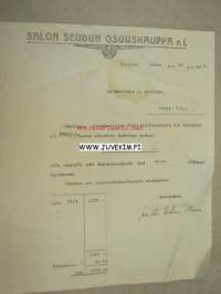 Salon Seudun Osuuskauppa 17.5.1935 -asiakirja