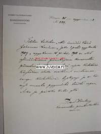 Suomen Valtionrautatiet, Koneinsinööri päähallinnossa, 25.9.1912 -asiakirja