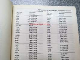 Philips Interchangeability guide for semiconductors with replacement series for consumer applications 1966 -puolijohteitten vaihtokelpoisuudet