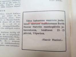 Hatikwah 1935-36 -yhteensidotut vuosikerrat, suomalainen juutalaisyhteisön lehti, ruotsin- ja suomenkielinen