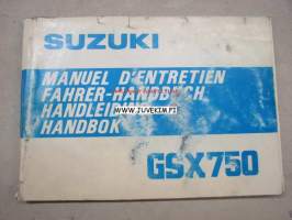 Suzuki GSX750 handbok -käyttöohjekirja ruotsiksi