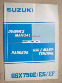 Suzuki GS750E / ES / EF owner´s manual -käyttöohjekirja englanniksi