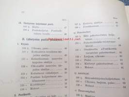 Postikirja 1911 - Suomen Suuriruhtinaanmaan postiasetusten, postiliikennettä koskevien ohjeitten ja sääntöjen yhteentoimitettu kokoelma, harvinainen teos -