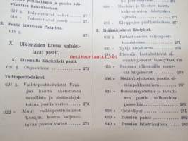 Postikirja 1911 - Suomen Suuriruhtinaanmaan postiasetusten, postiliikennettä koskevien ohjeitten ja sääntöjen yhteentoimitettu kokoelma, harvinainen teos -