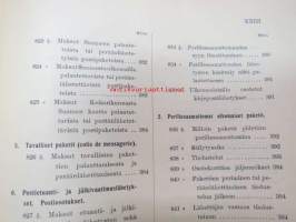 Postikirja 1911 - Suomen Suuriruhtinaanmaan postiasetusten, postiliikennettä koskevien ohjeitten ja sääntöjen yhteentoimitettu kokoelma, harvinainen teos -