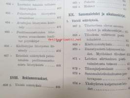 Postikirja 1911 - Suomen Suuriruhtinaanmaan postiasetusten, postiliikennettä koskevien ohjeitten ja sääntöjen yhteentoimitettu kokoelma, harvinainen teos -