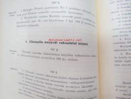 Postikirja 1911 - Suomen Suuriruhtinaanmaan postiasetusten, postiliikennettä koskevien ohjeitten ja sääntöjen yhteentoimitettu kokoelma, harvinainen teos -