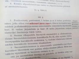 Postikirja 1911 - Suomen Suuriruhtinaanmaan postiasetusten, postiliikennettä koskevien ohjeitten ja sääntöjen yhteentoimitettu kokoelma, harvinainen teos -