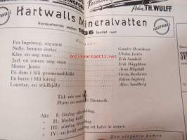 Svenska Teatern Helsingfors program spelåret 1943-44 &quot;Modershjärtat&quot; av Leck Fischer, regi Edwin Ingberg -käsiohjelma