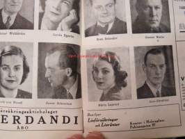 Svenska Teatern Helsingfors program spelåret 1943-44 &quot;Modershjärtat&quot; av Leck Fischer, regi Edwin Ingberg -käsiohjelma