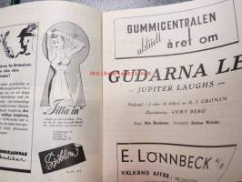 Svenska Teatern Helsingfors program spelåret 1942-44 &quot;Gudarna le (Jupiter laughs)&quot; av A.J. Cronin, regi Mia Backman -käsiohjelma