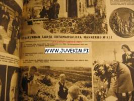 Suomen Kuvalehti 1942 nr 23 (Kansikuvassa Mannerheim), Suomen marsalkka Mannerheim 75 vuotta, korkeita vieraita Päämajassa
