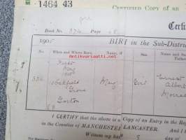 Eric Zilliacus &amp; Mary Morrall - Certified Copy of an Entry of Marriage - Pursuant to the Marriage, Manchester south - Marriage solemnized at the Register