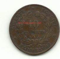 Ranska 10 Centimes 1884  kolikko