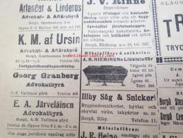 Borgåbladet 1922 nr 91, utgiven 19.8.1922