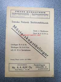 Svenska Finlands Skolidrottsförbunds Mästerskapstävlingar 1934 Borgå -programblad -käsiohjelma