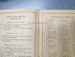 Svenska Finlands Skolidrottsförbunds Mästerskapstävlingar 1934 Borgå -programblad -käsiohjelma