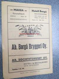 Svenska Finlands Skolidrottsförbunds Mästerskapstävlingar 1934 Borgå -programblad -käsiohjelma