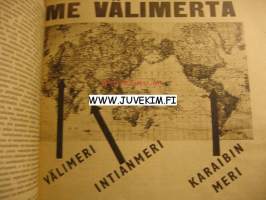 Suomen Kuvalehti 1942 nr 42, Lauri Santun piirustuksia Itä-Karjalasta, kuvia Syvärinniska kauppala, Päämajan kirjoituskilpailu oma aselaji - paras aselaji 1.