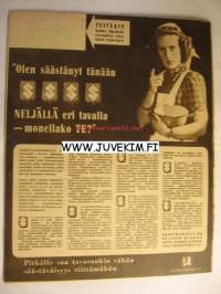 Suomen Kuvalehti 1942 nr 44, tallukka ja sen valmistaminen - kaavoja, Sakari Pälsi: puukko, Punainen risti, Kirsti Huurre