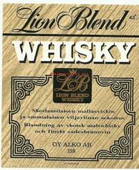 Lion Blend Whisky nr 118- viinaetiketti