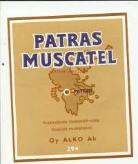 Patras Muscatel nr 294 - viinaetiketti