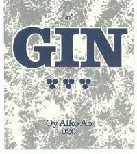 Gin nr 026 - viinaetiketti